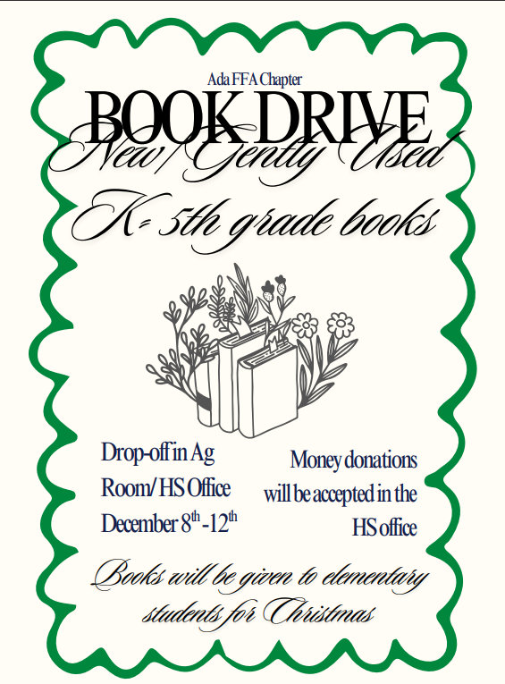 Ada FFA Book Drive Flyer