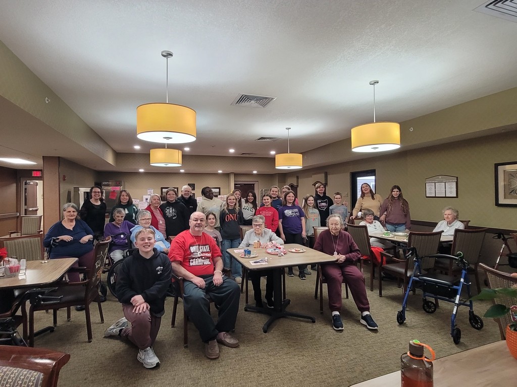 Students and Vancrest residents visiting together