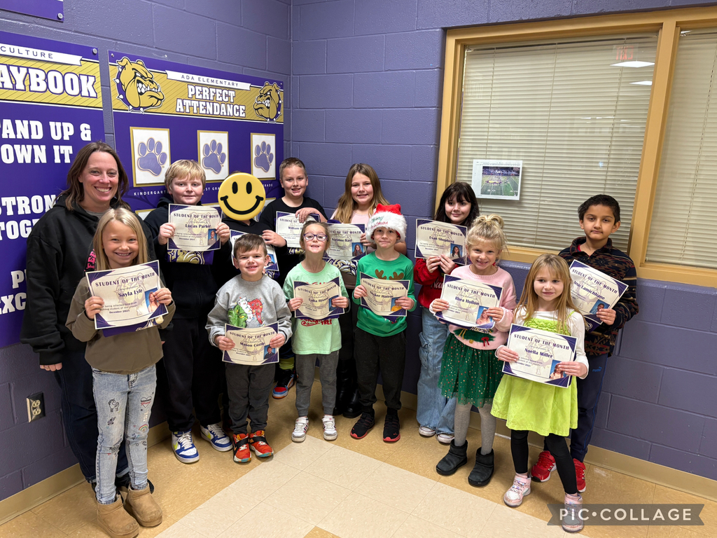 Elementary School  December Bulldogs of the month