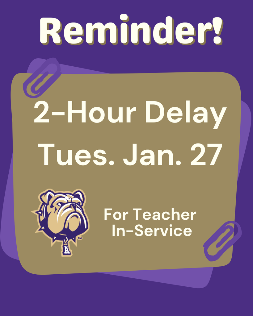 2-hour delay Tues. Jan. 27th