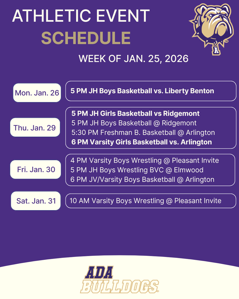 week of January 25th athletic competitions