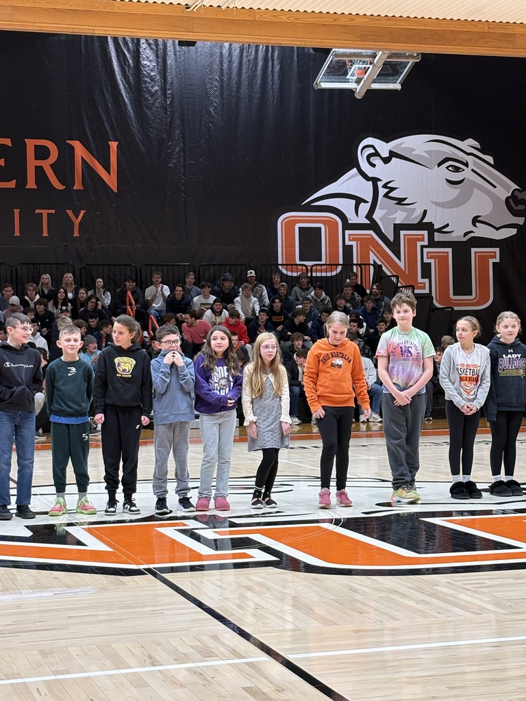 Fourth Graders at the ONU Basketball game