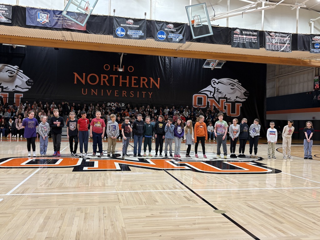 Fourth Graders at the ONU Basketball game