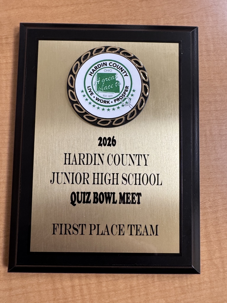 Quiz Bowl plaque for earning 1st place