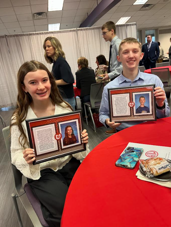 Grant Smith and Emersyn Lee with their awards