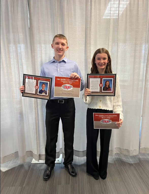 Grant Smith and Emeryson Lee with their awards