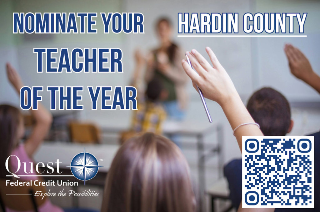 Quest Federal Credit Union Nominate your teacher of the year poster