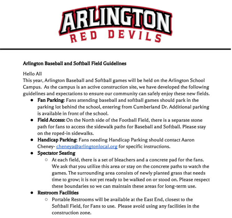 Arlington parking details 