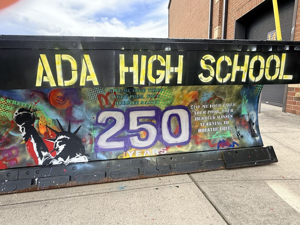 AHS students with their 2026 ODOT plow painted