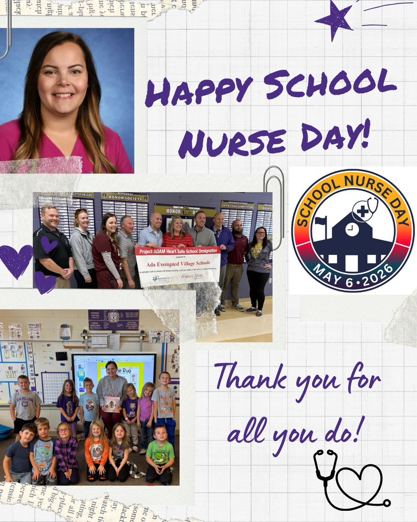 Photo collage with women in pink top, group photo and school nurse day logo