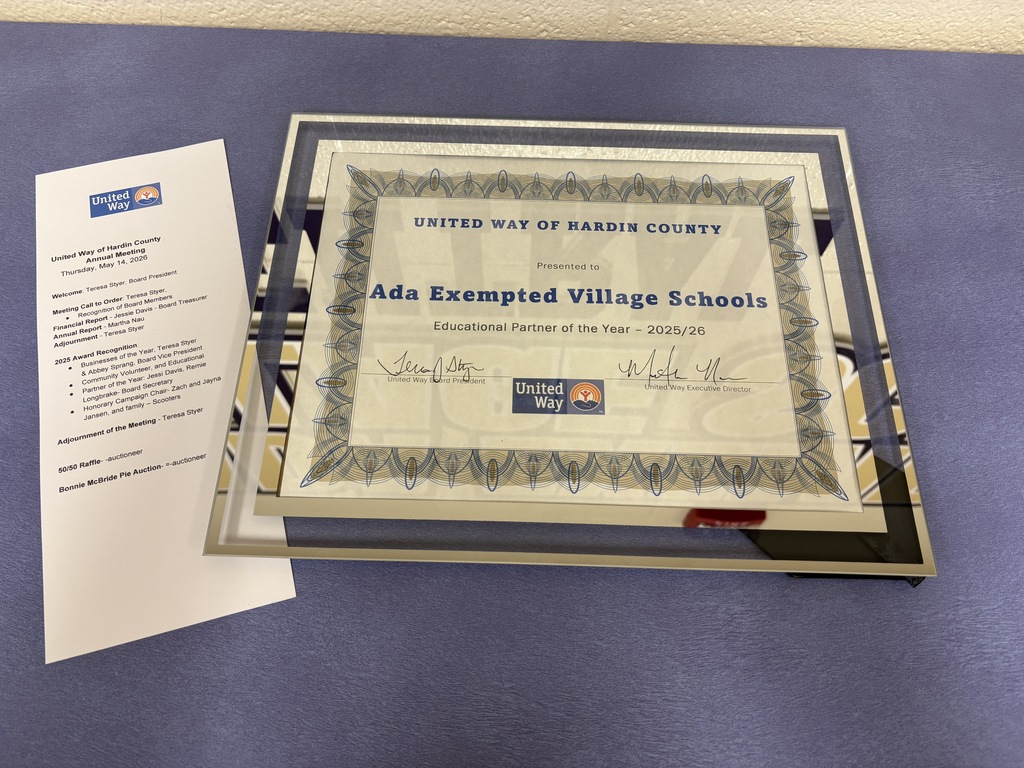 Certificate from United Way