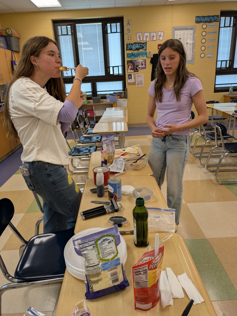 Student test tasting food