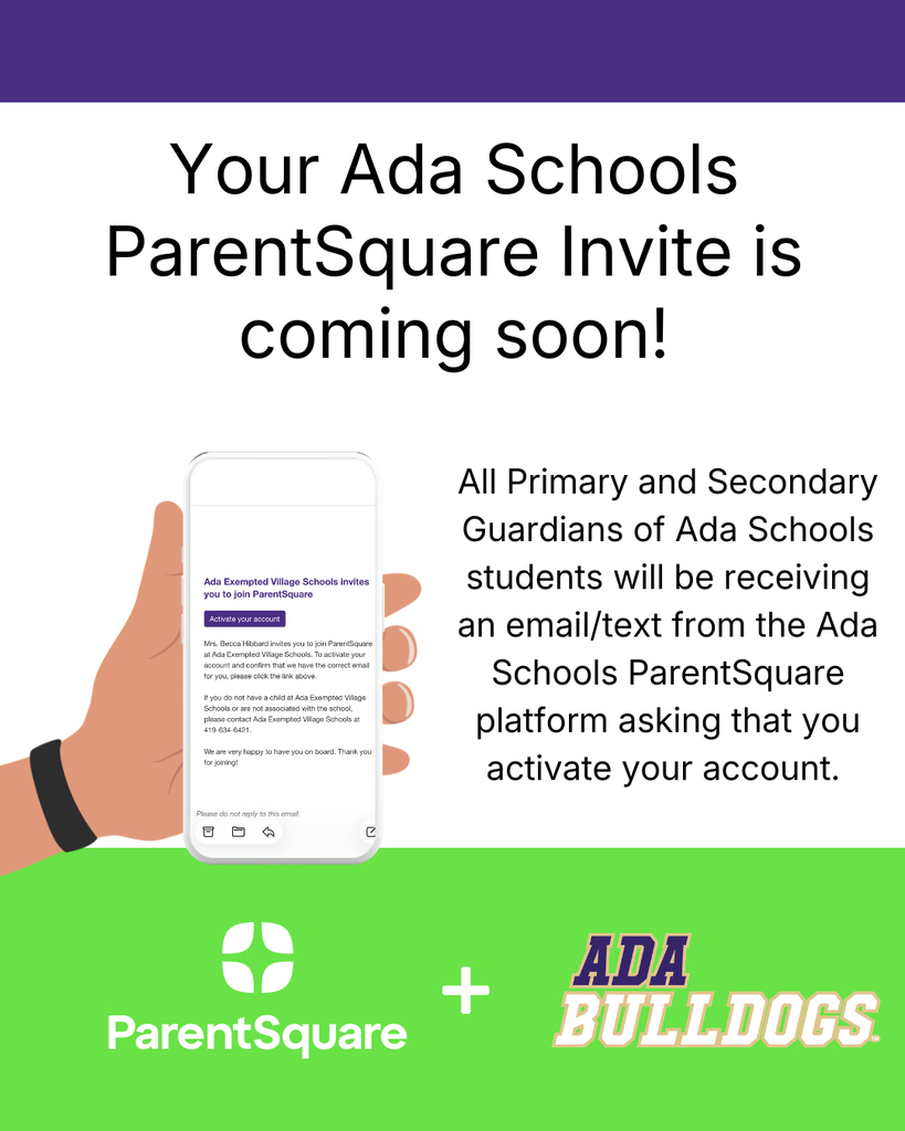 Green, white, and purple graphic with black text and a cartoon hand holding a smartphone