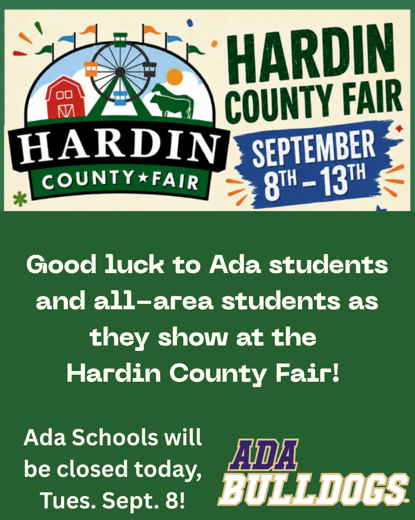 Green background graphic with Hardin County Fair