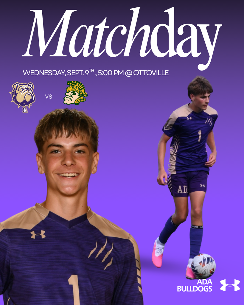 Purple ombre background with two cutout images of a boy soccer player with white text