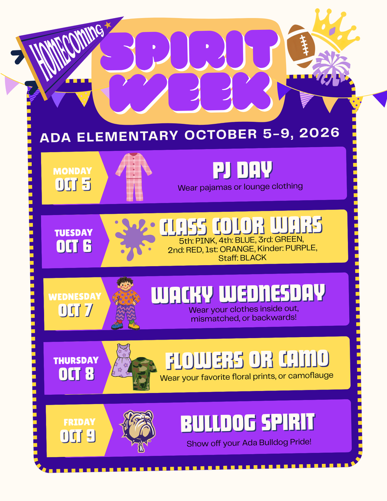 Purple and Gold Graphic with schedule in white text