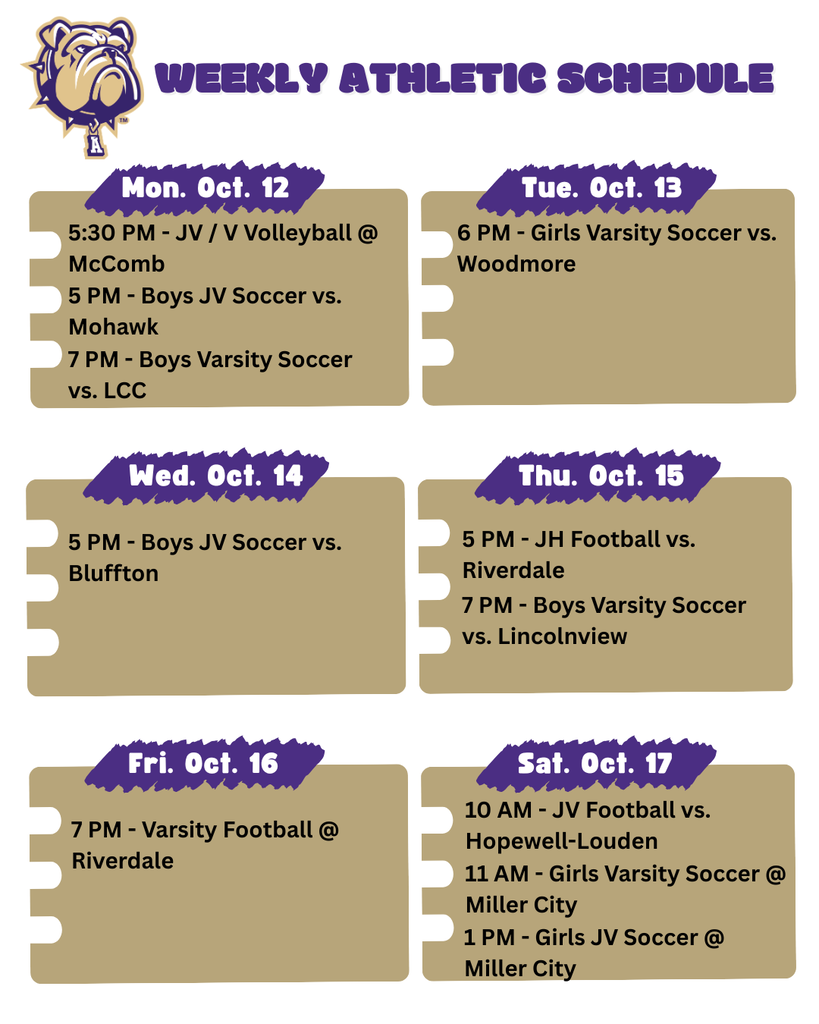 Gold tickets with black text and a purple and white bulldog head logo