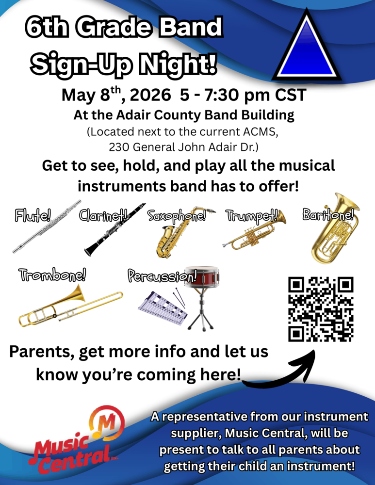 6th Grade Band Sign-up Graphic