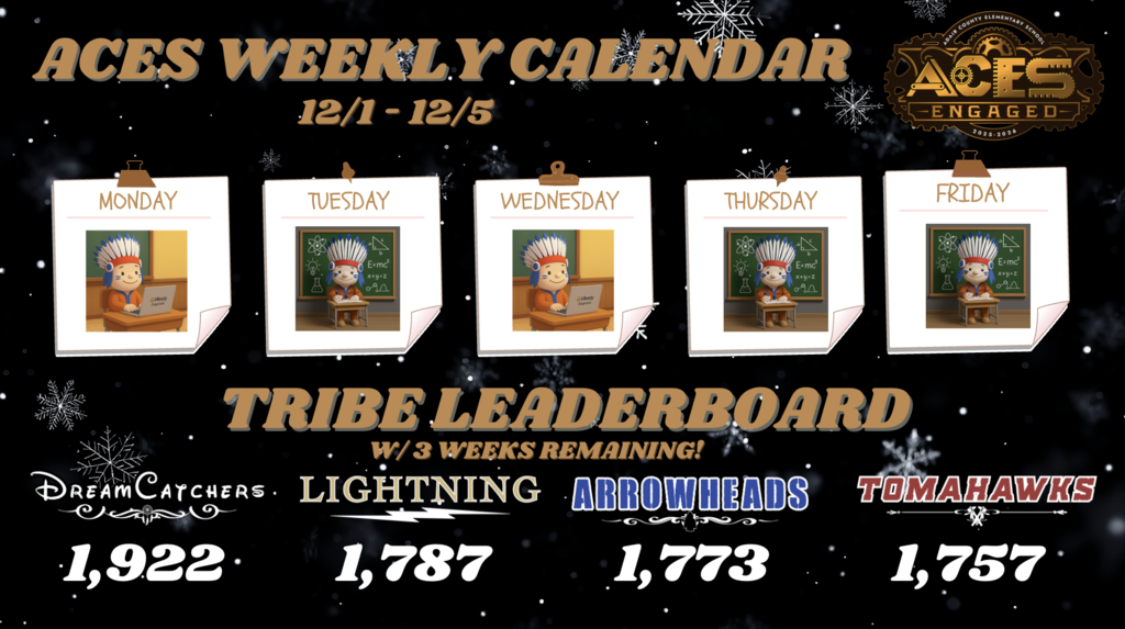 Schedule for the week!