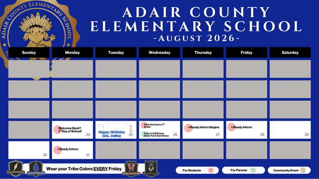 August Calendar