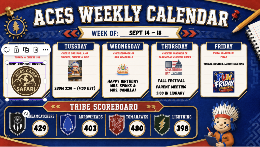 Schedule for the Week