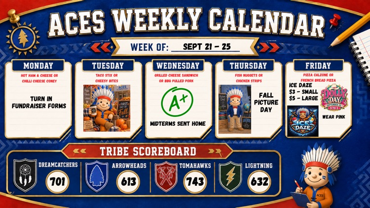 Schedule for the week