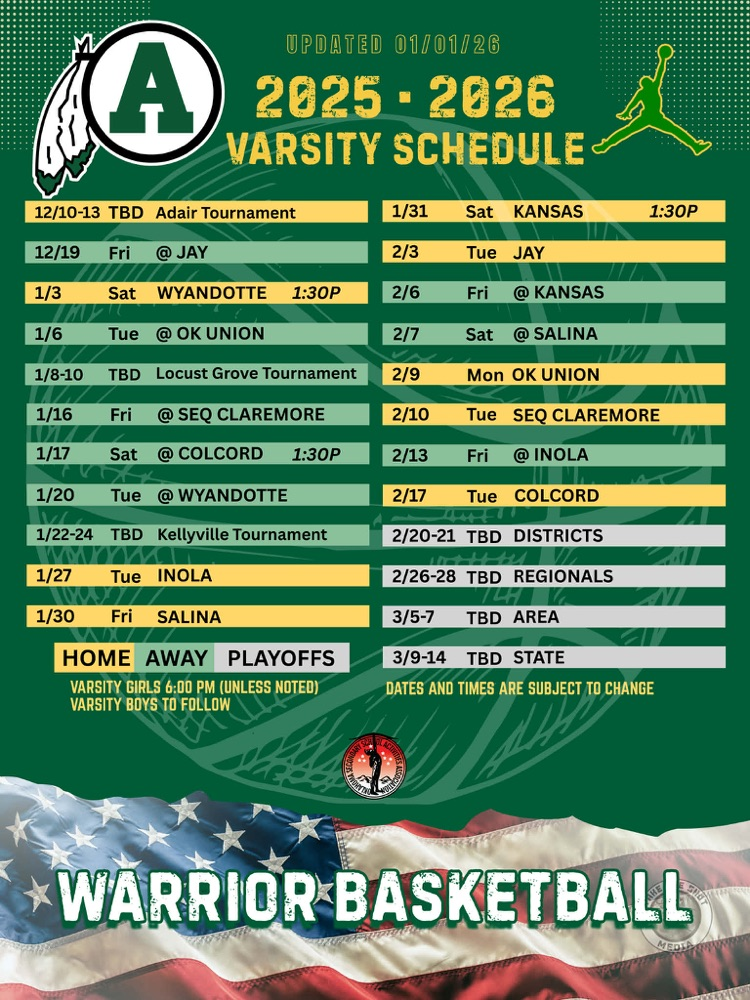 Updated schedule 