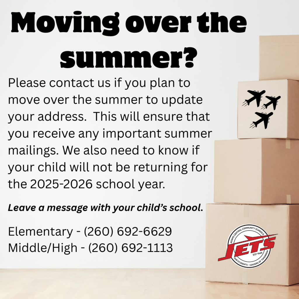 Moving over summer? Call us!