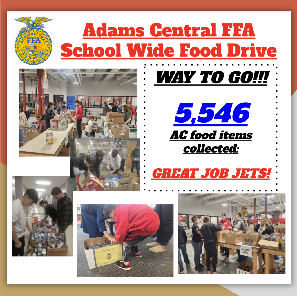 FFA Food Drive collected 5,546 items.