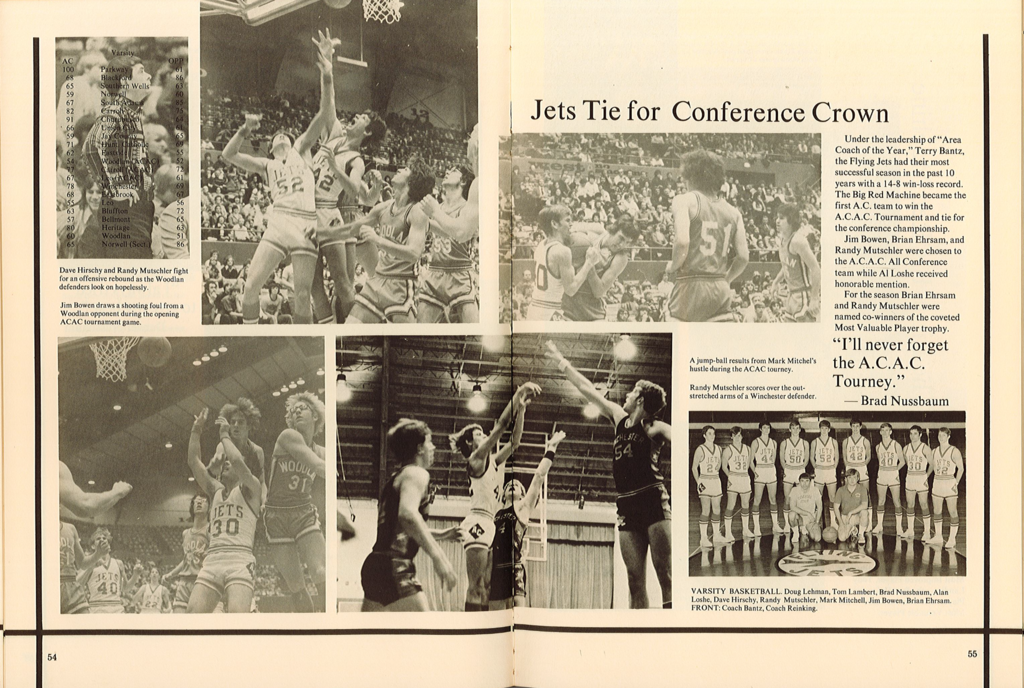 1976 Adams Central Basketball team wins ACAC.