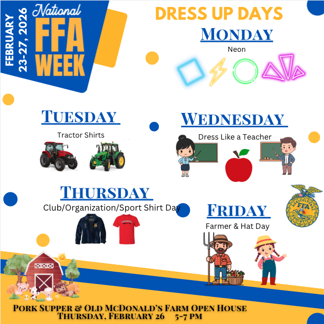 Dress up days for FFA Week!