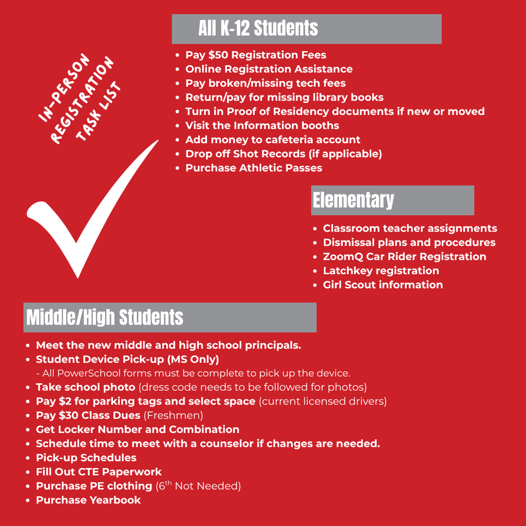 Registration Task List