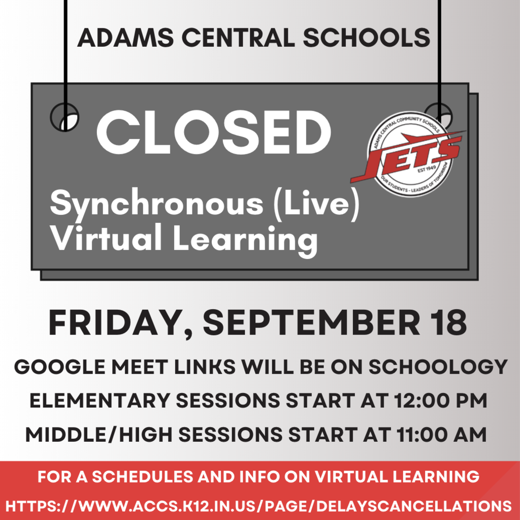 Closed Friday, September 18 with Live Virtual Learning