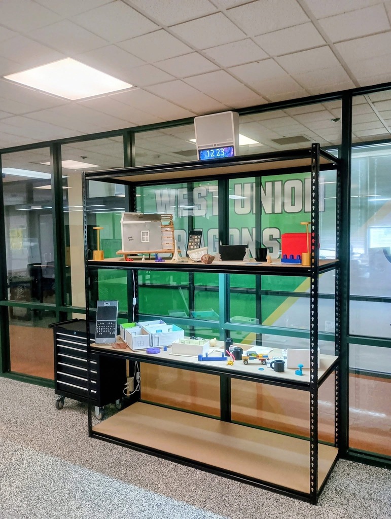 We are excited to announce the new West Union High School Makerspace, The FORGE.  Staff and Administration have been hard at work all summer putting together this amazing space for our students. Students will think like an engineer while learning how to use and have access to 3D printers, large format printers, vinyl and laser cutters, a mini woodshop, sewing and embroidery machines, button makers, heat presses, circuitry, robotics as well as several types of hand tools and crafting supplies.   The FORGE will give the students an opportunity to let their creativity shine while learning the concepts of the Engineering Design Process through secondary STEAM curriculum.  Come join us and take a look for yourself at back-to-school night, August 12th from 3:00 to 6:00 p.m. We look forward to seeing you there!