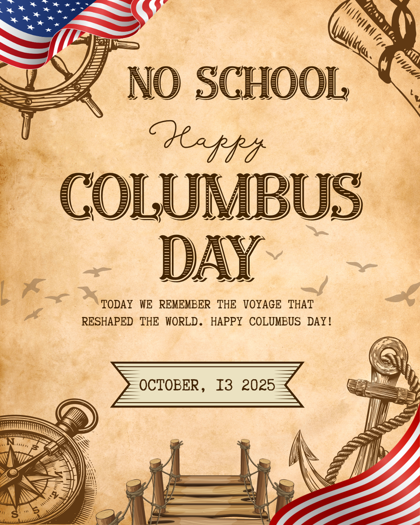 No School Monday, October 13, 2025