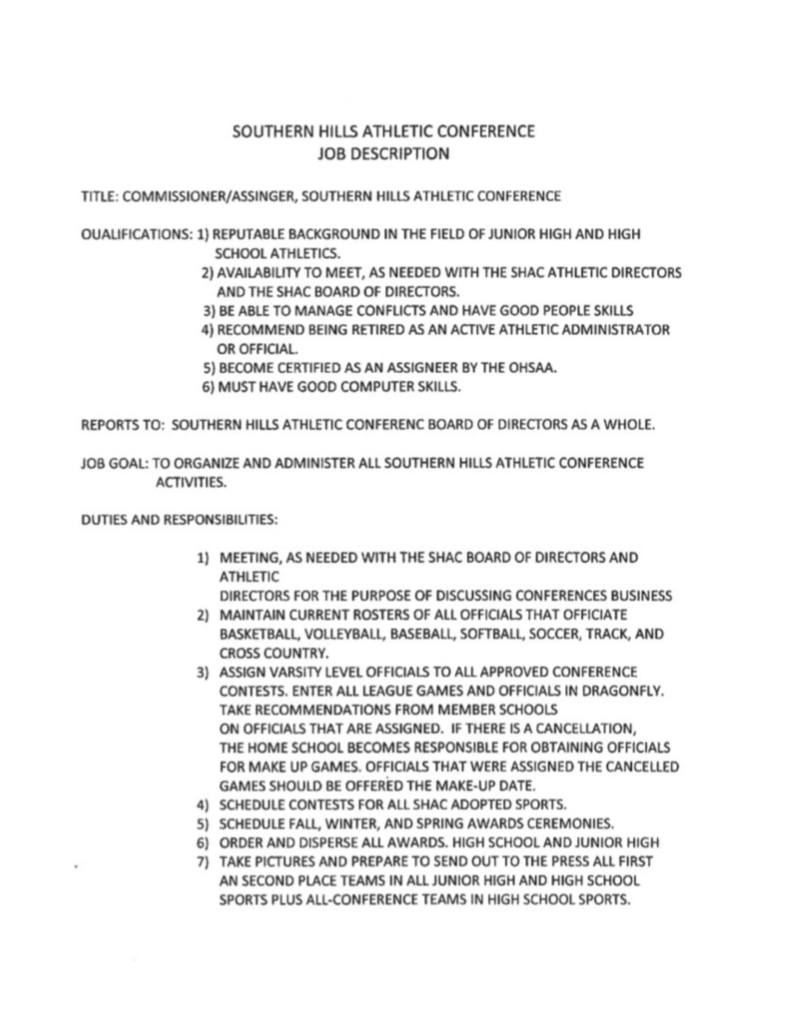 SHAC Job Description 1