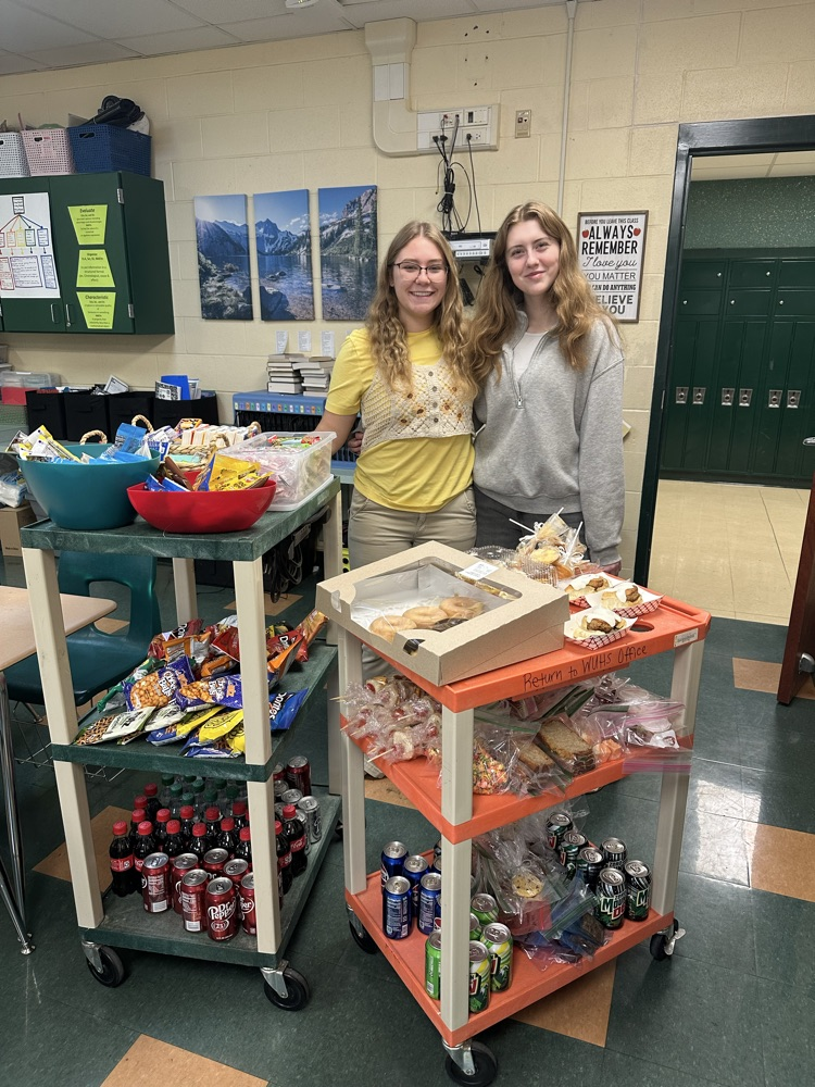 Students passing out treats!