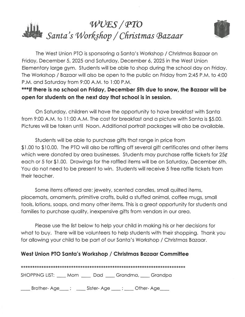 PTO Christmas Bazaar