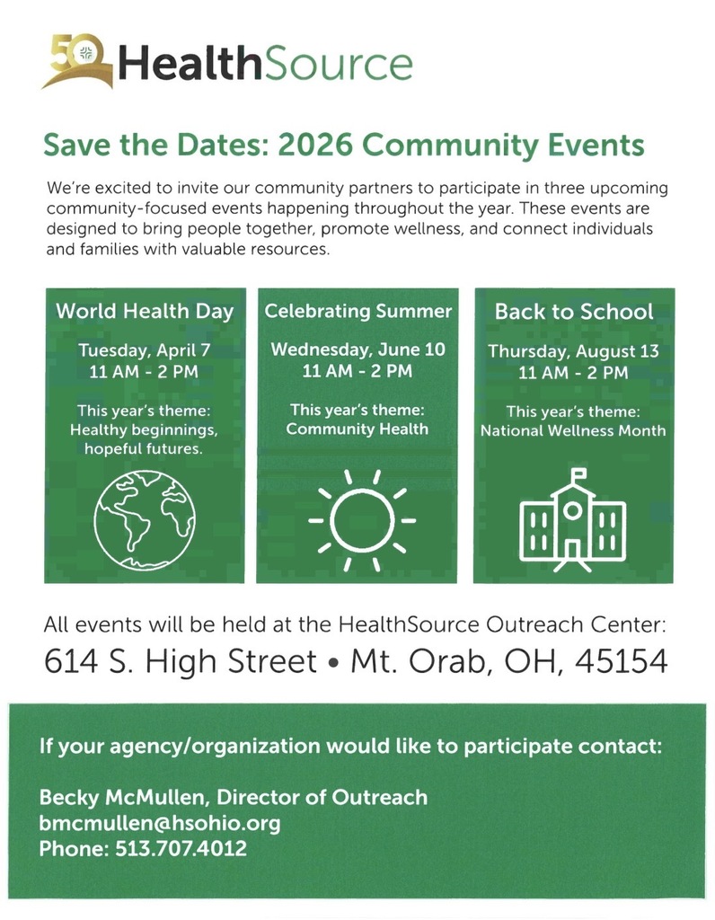 Health Source Community Announcement