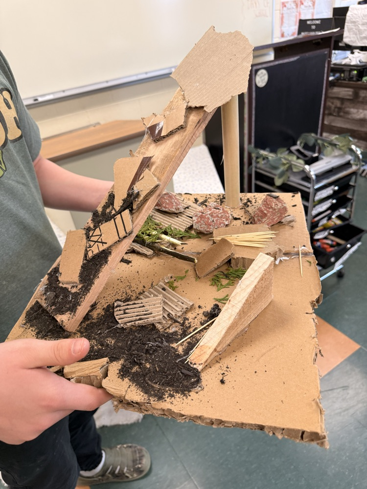 A closeup of a landscape project.