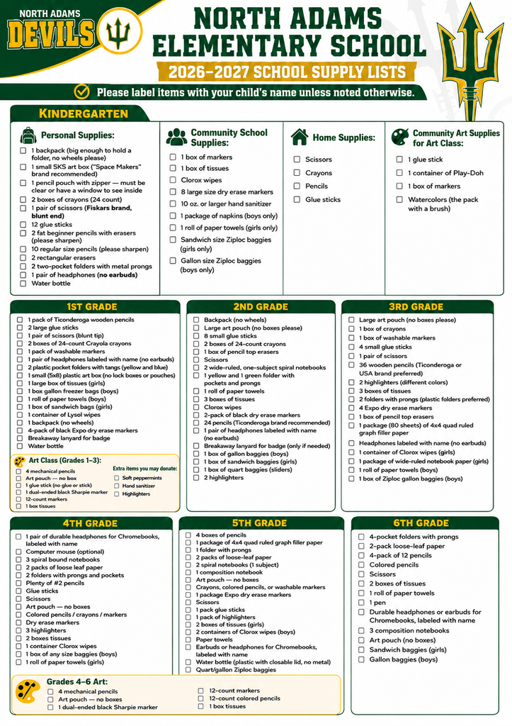 supply list