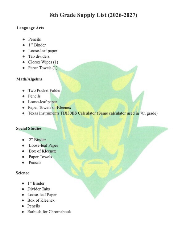 School Supply List