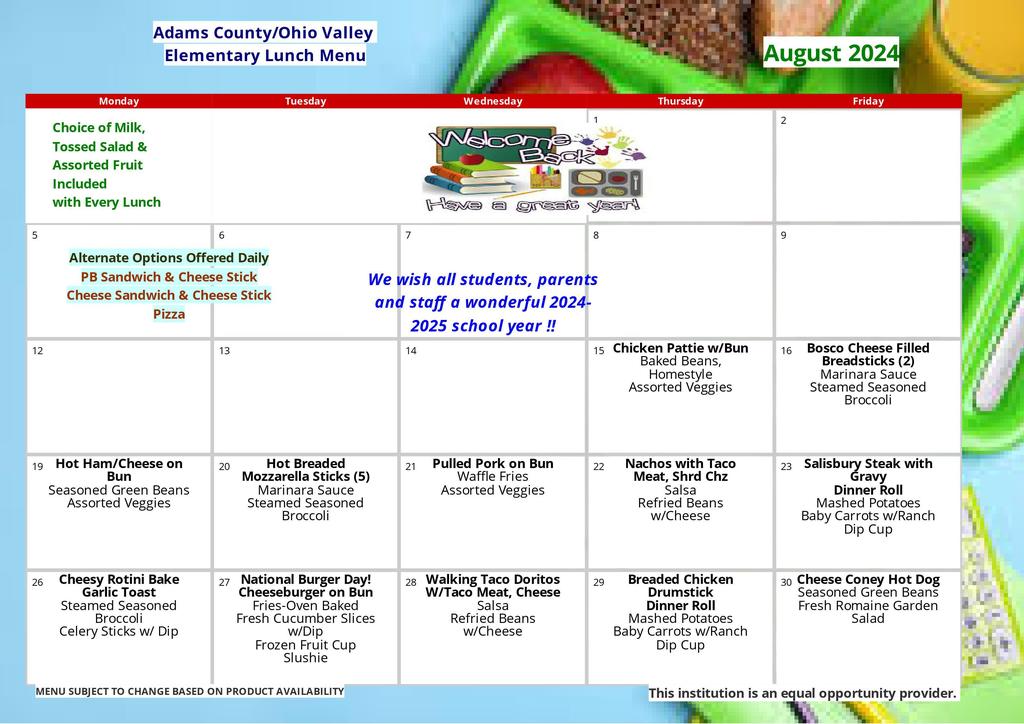 lunch menu