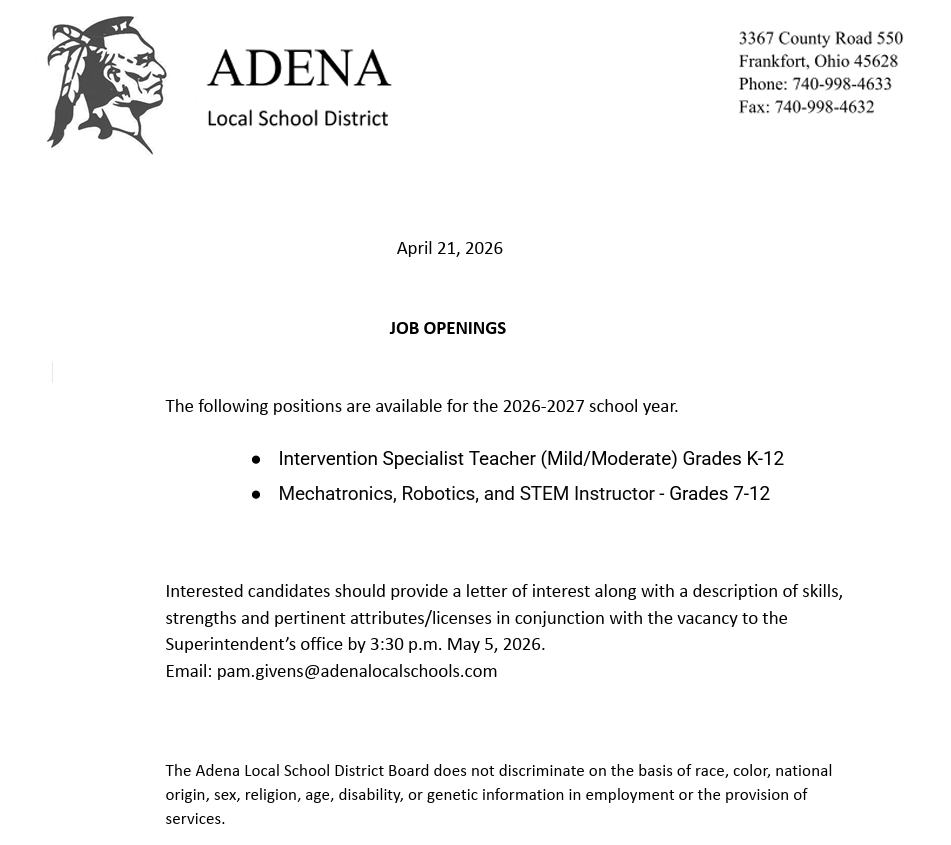 IS and STEM Instructor Job Posting