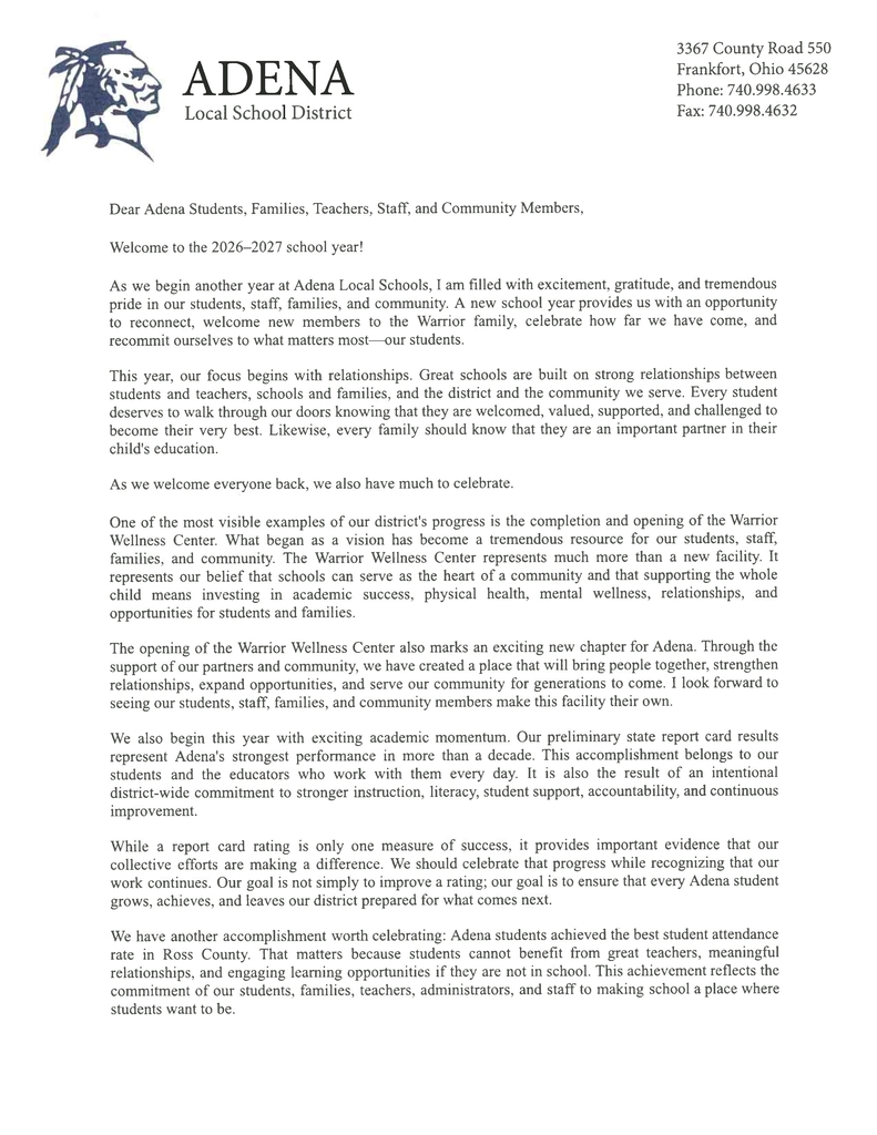 message from Dr. Matt Unger