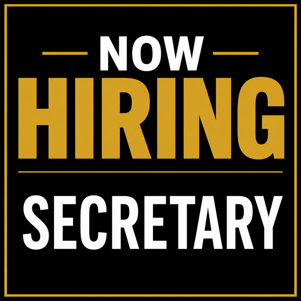 Now Hiring Secretary