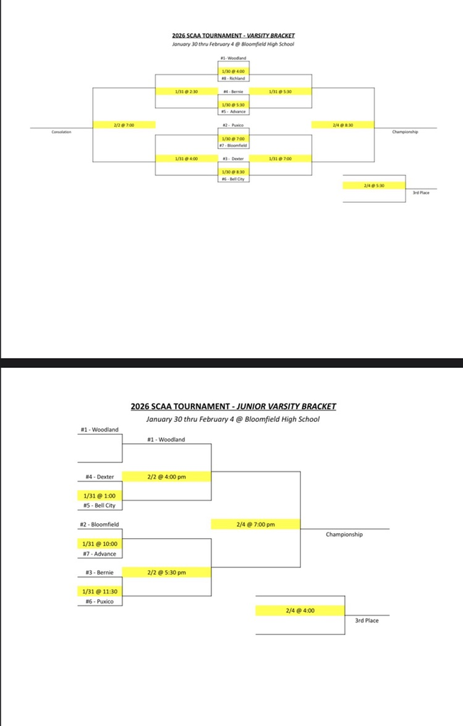 Varsity and JV SCAA boys basketball tournament brackets 