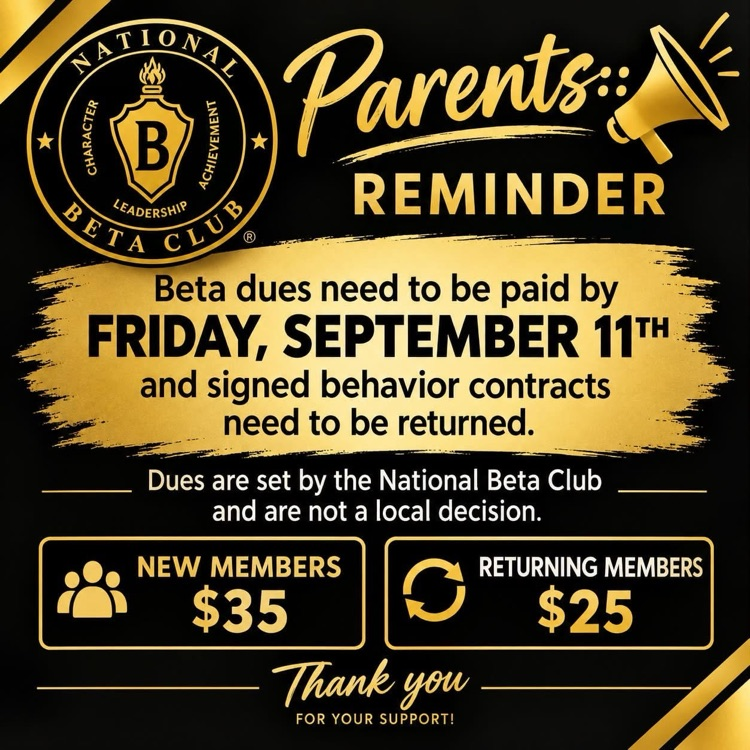 Senior Beta information on dues 