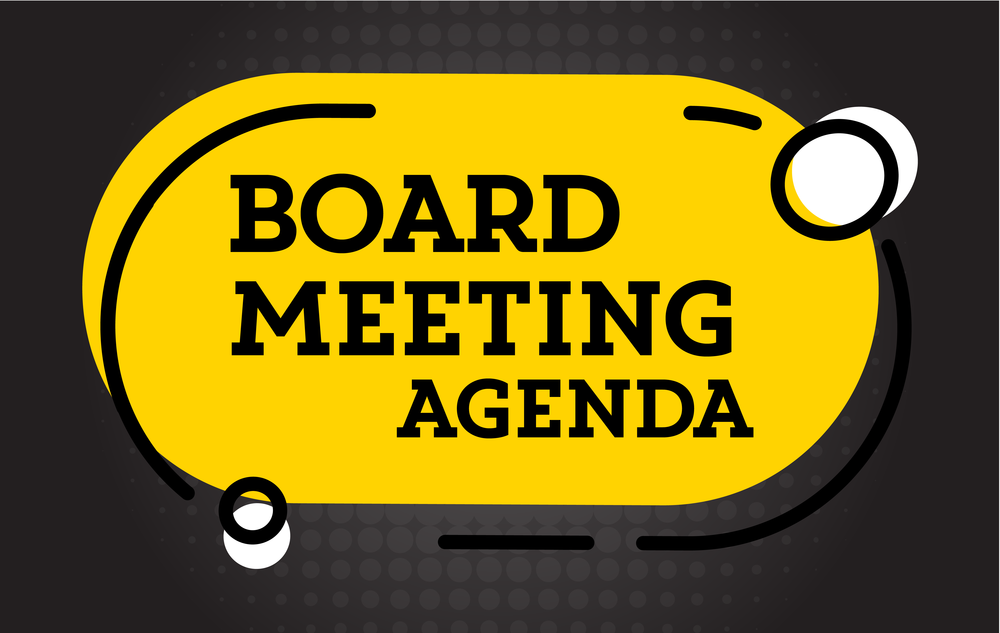 Board meeting agenda