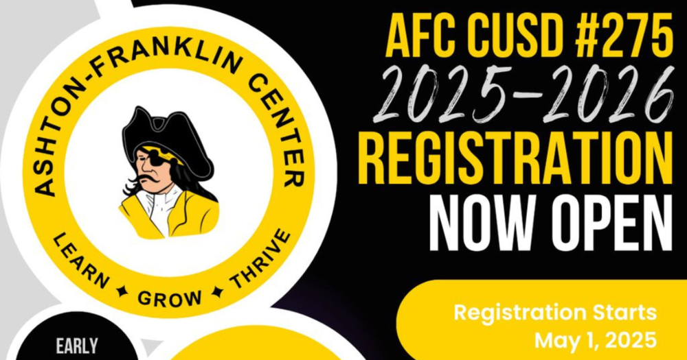 AFC logo with message 2025-2026 registration now open - fees  increase by $24 for registrations after August 1 